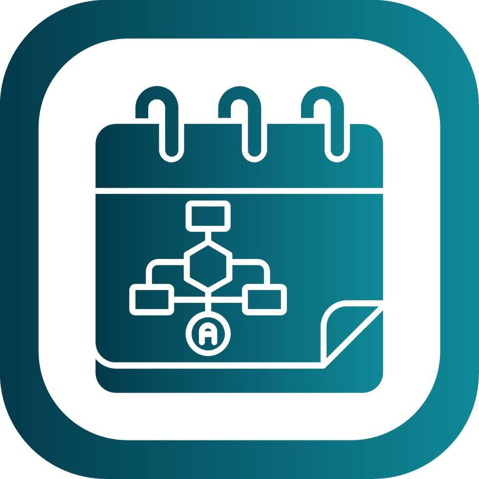 Calender Glyph Gradient Round Corner Icon vector