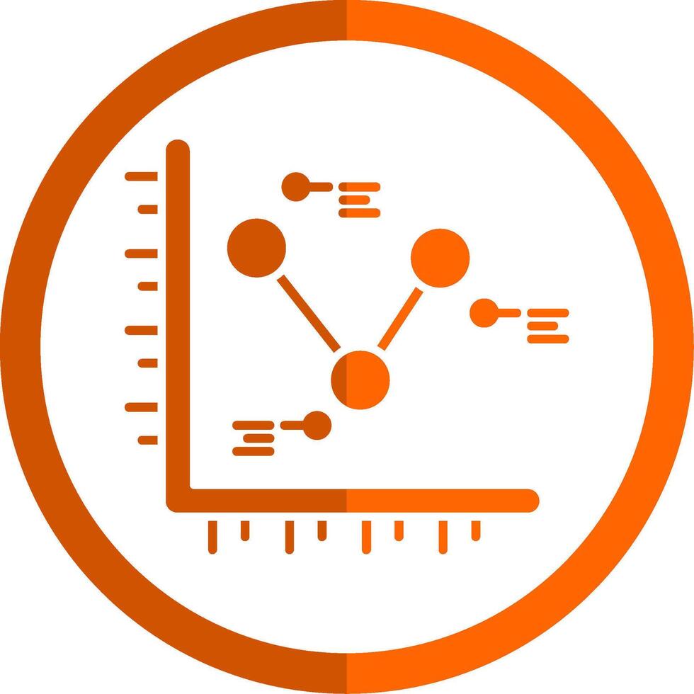 Chart Glyph Orange Circle Icon vector