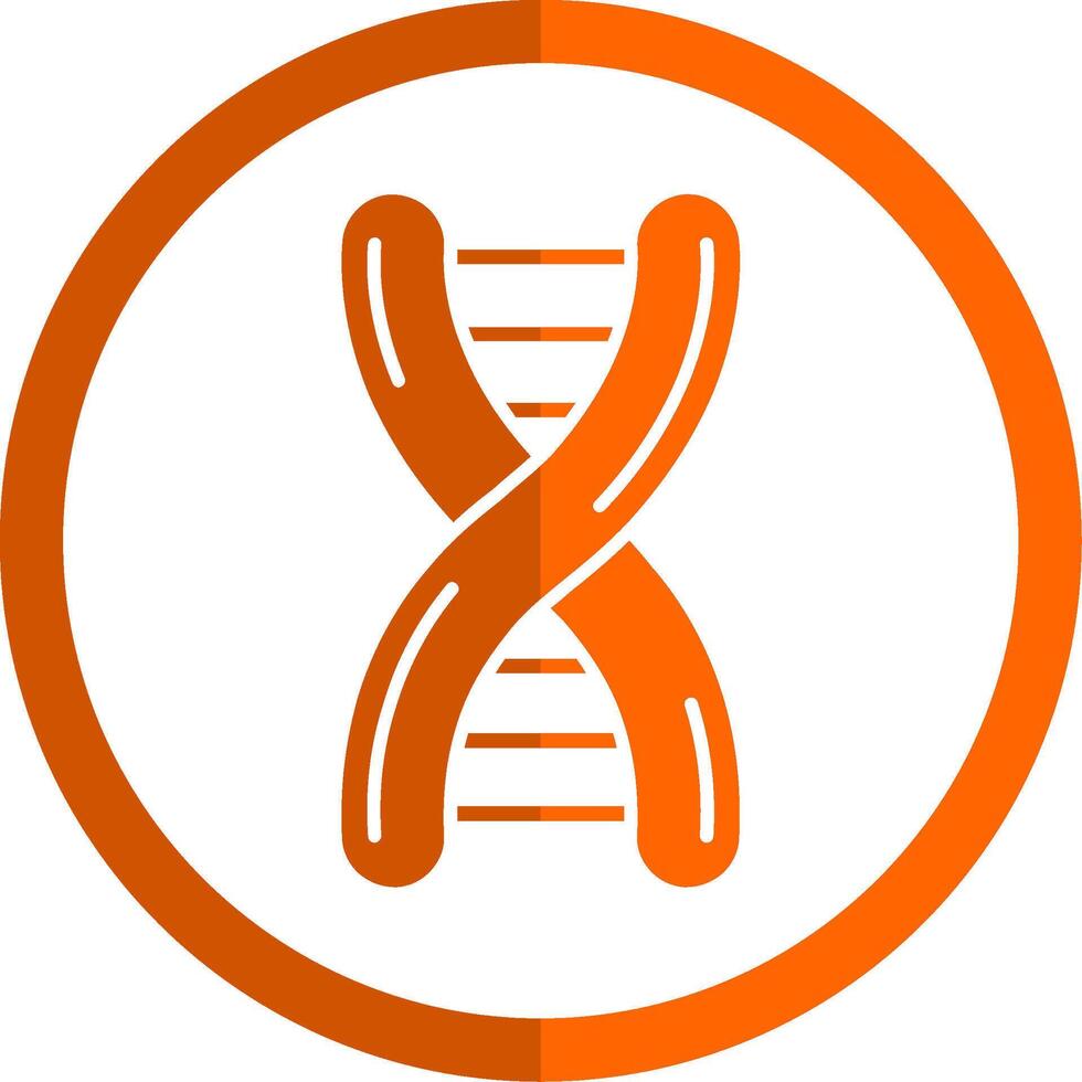 Dna Glyph Orange Circle Icon vector