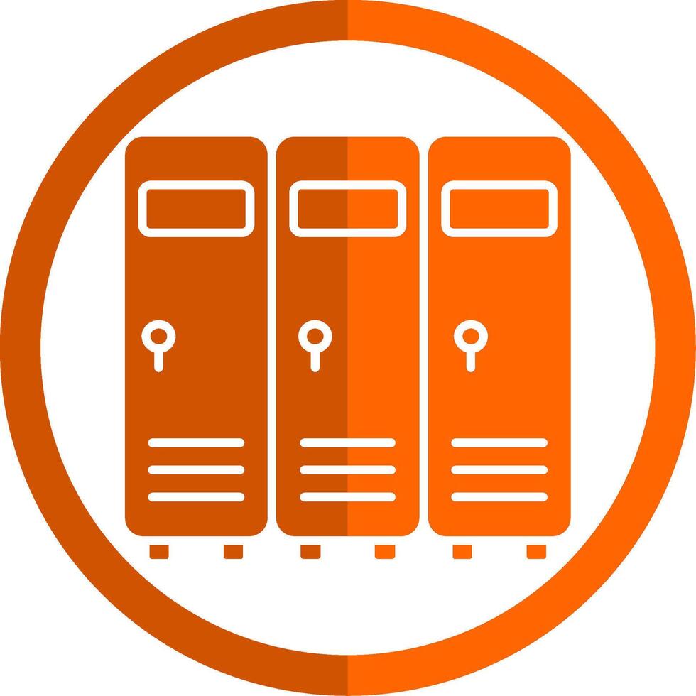 Lockers Glyph Orange Circle Icon vector