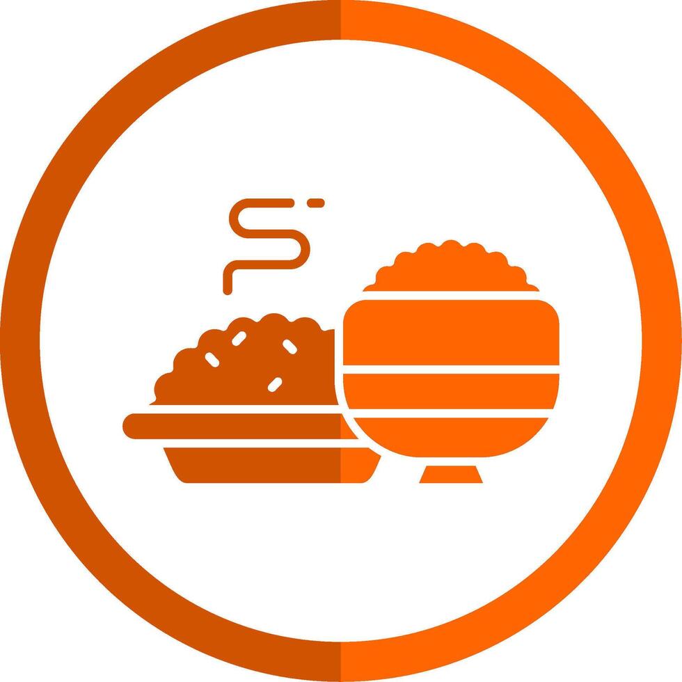 Meal Glyph Orange Circle Icon vector