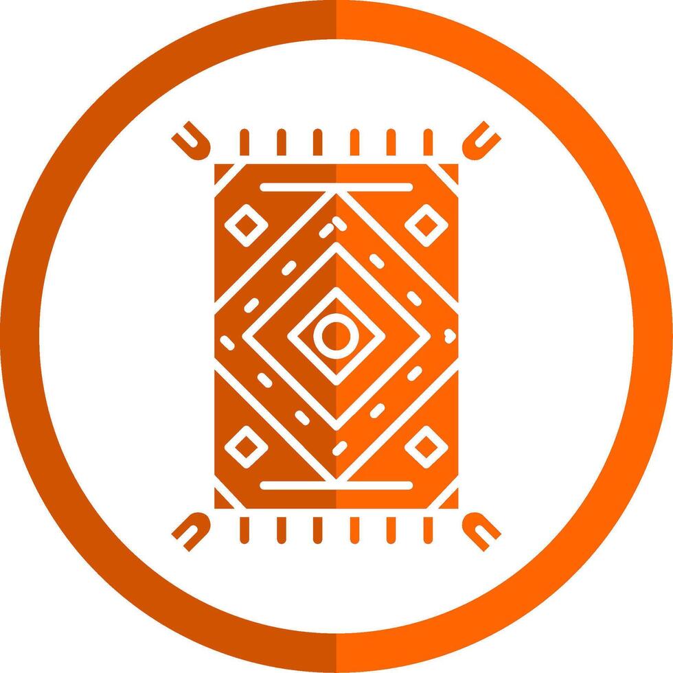 Rug Glyph Orange Circle Icon vector