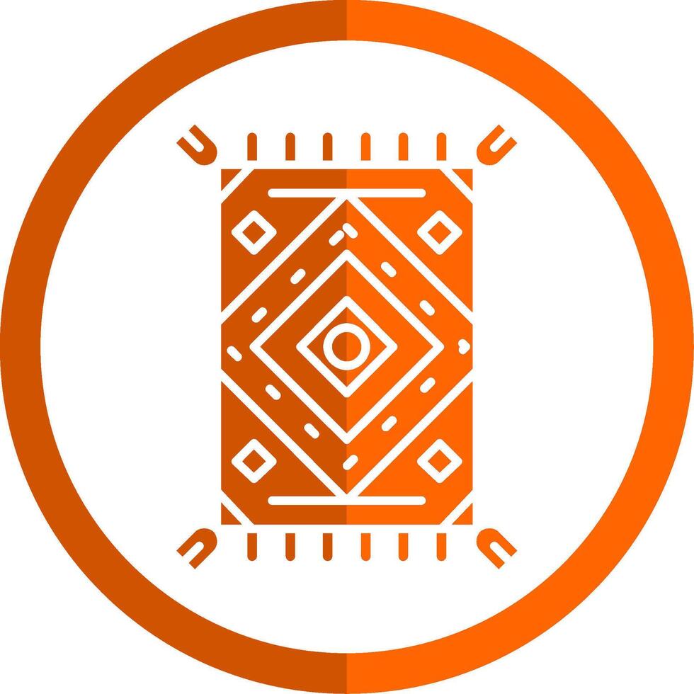 alfombra glifo naranja circulo icono vector