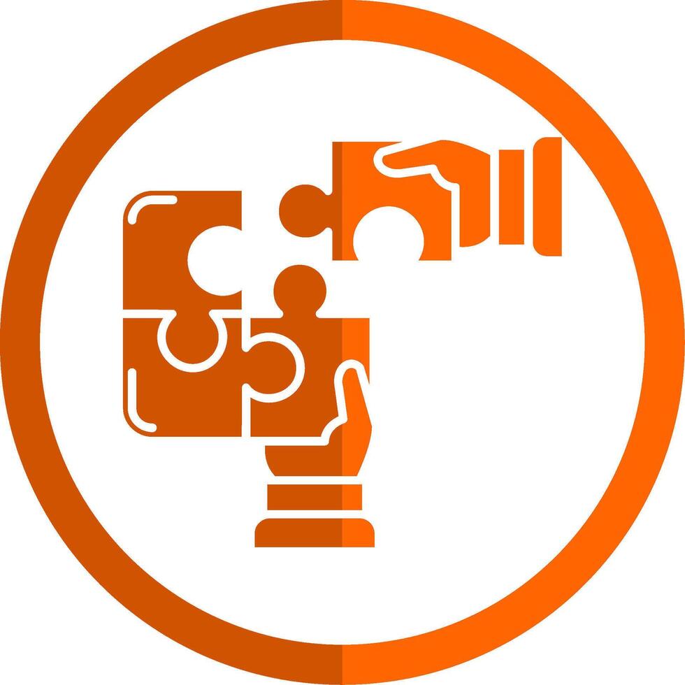 Collaboration Glyph Orange Circle Icon vector