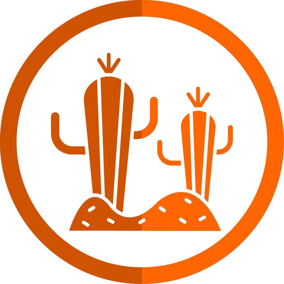 Cactus Glyph Orange Circle Icon vector