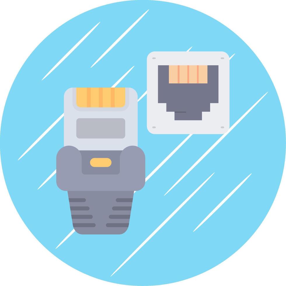 Ethernet Flat Blue Circle Icon vector