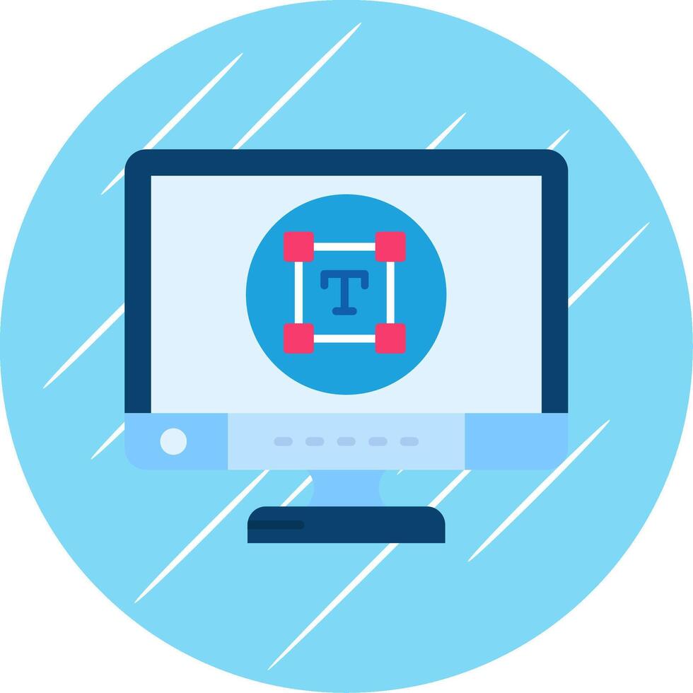 Type Flat Blue Circle Icon vector