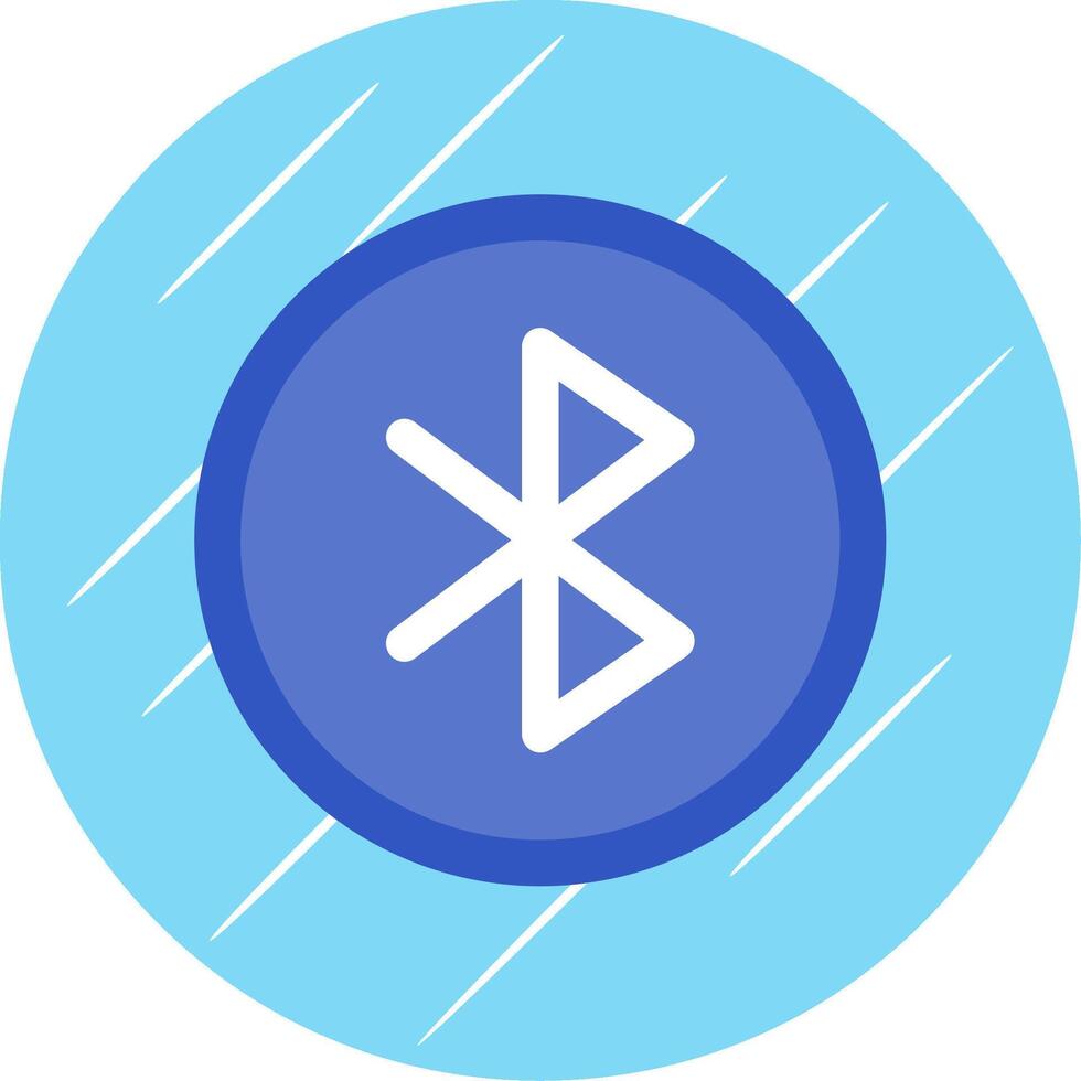 Bluetooth Flat Blue Circle Icon vector