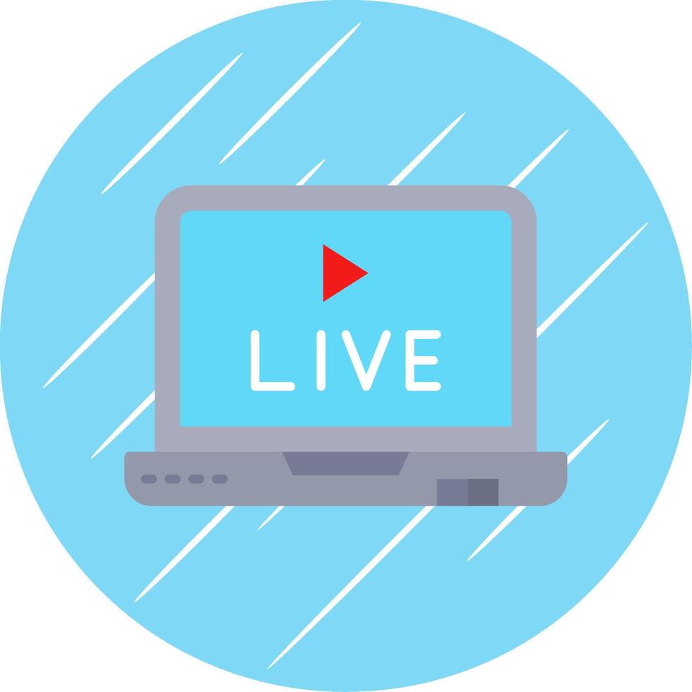 Live Flat Blue Circle Icon vector