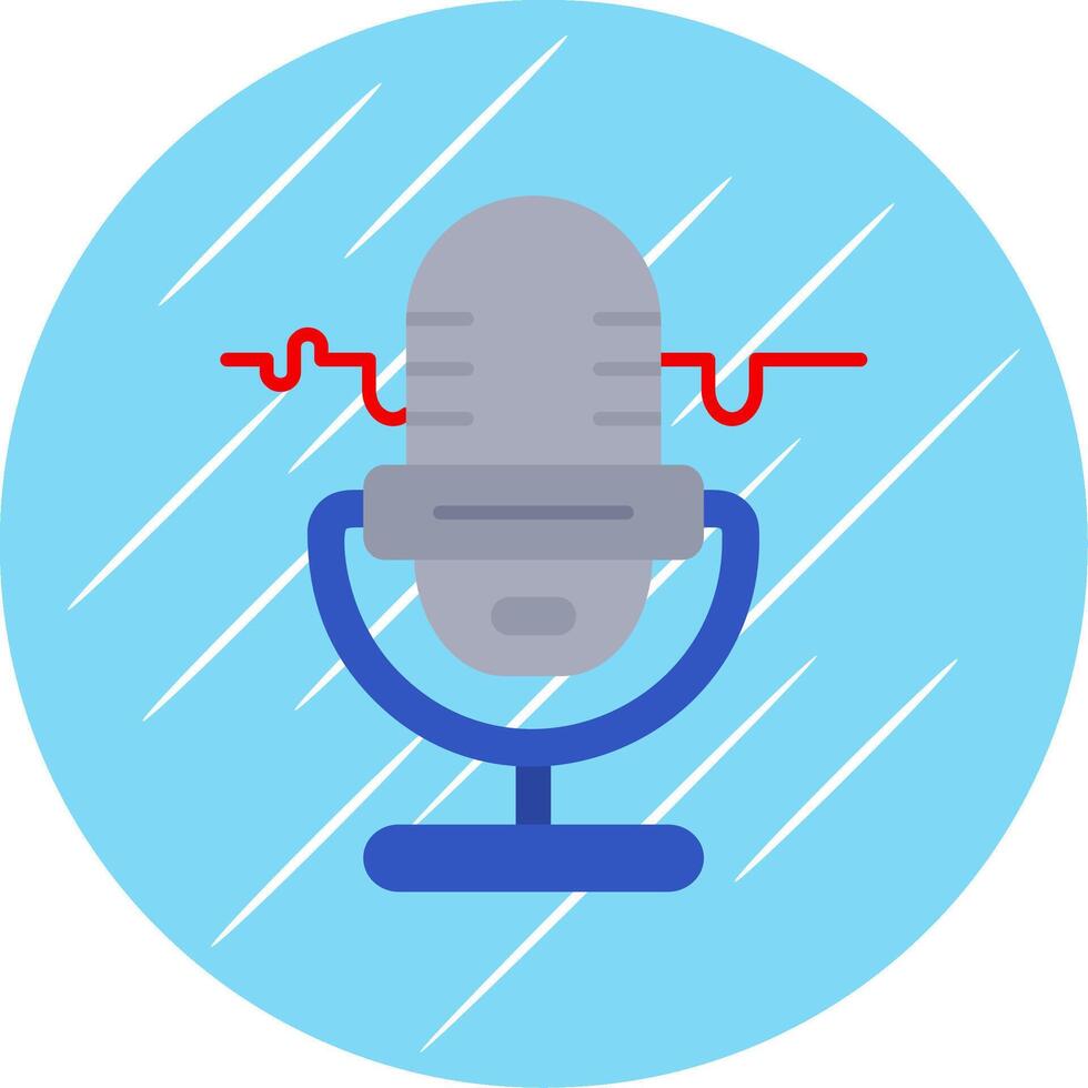 Microphone Flat Blue Circle Icon vector