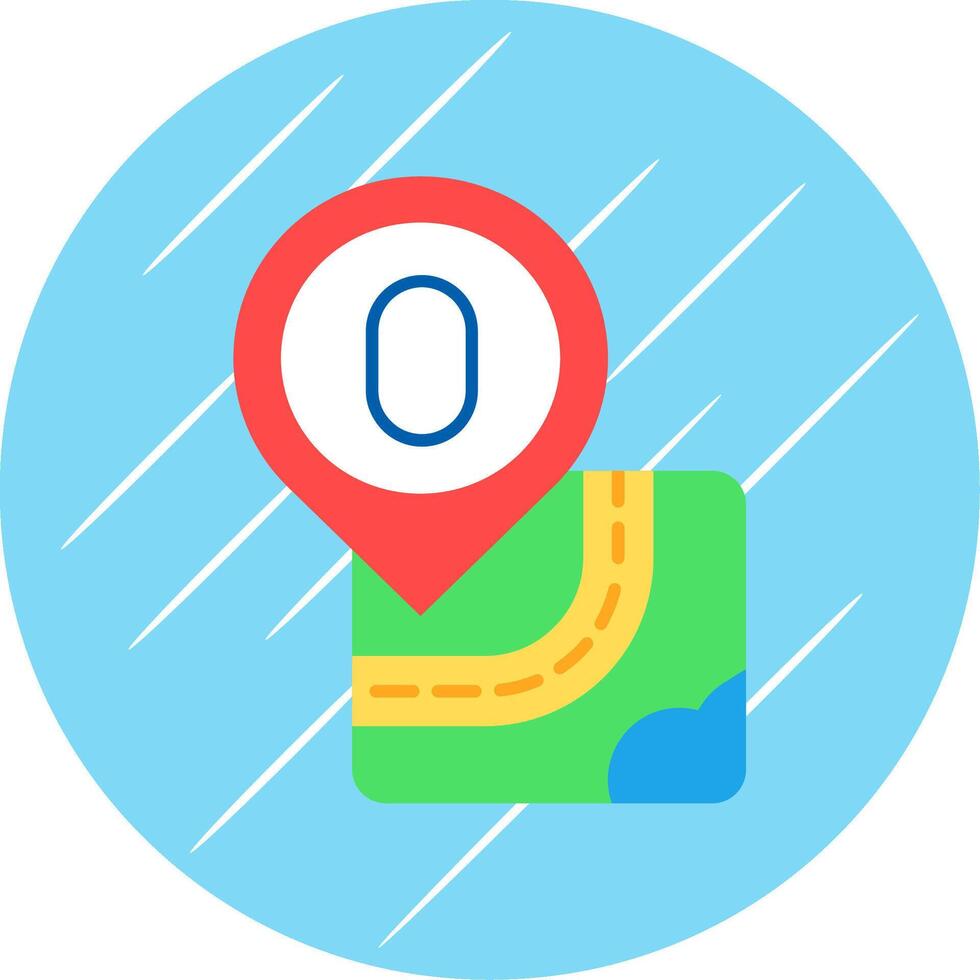 Zero Flat Blue Circle Icon vector