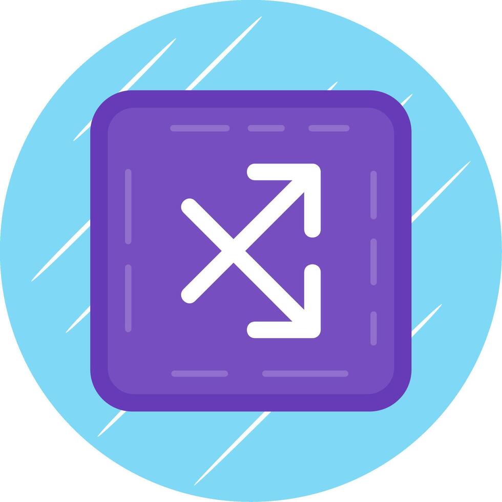 Intersect Flat Blue Circle Icon vector