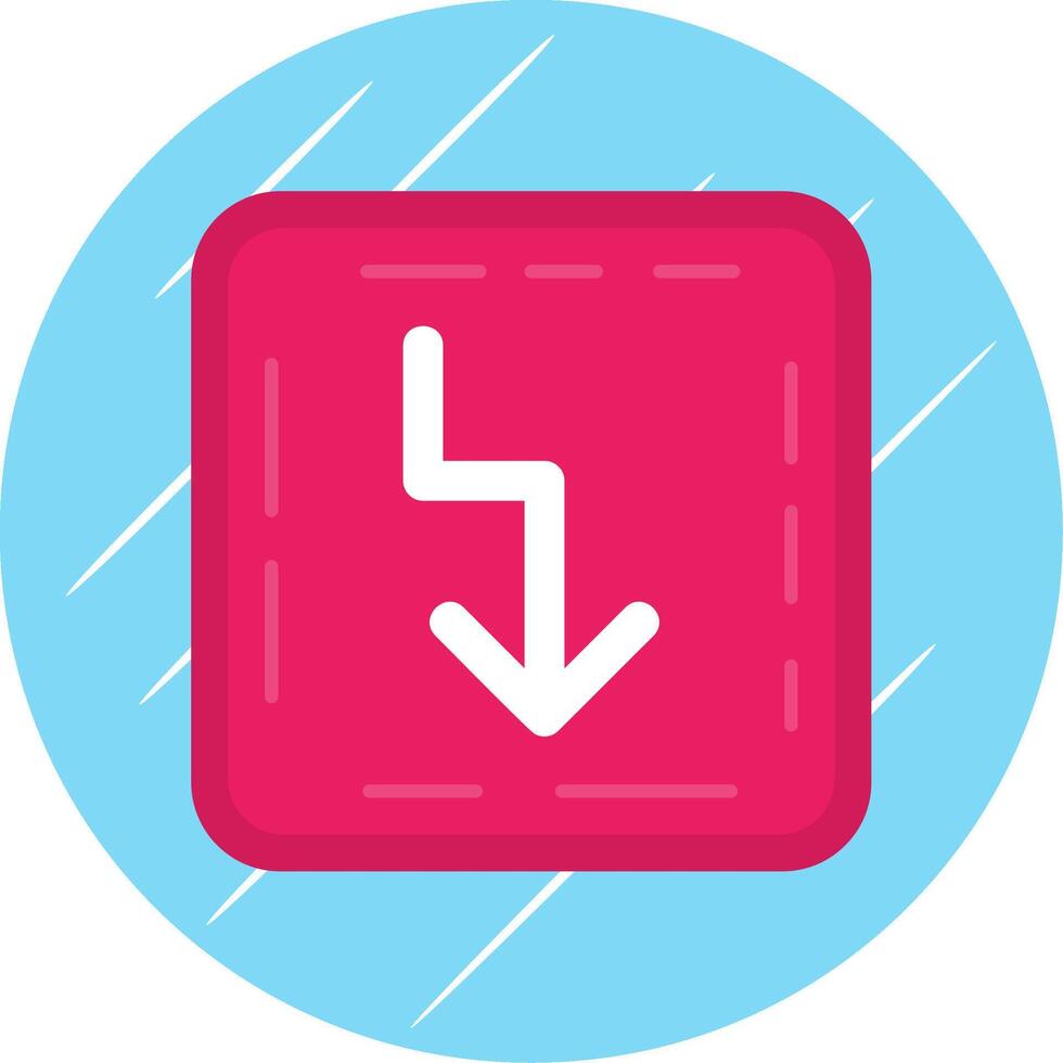 Zigzag Flat Blue Circle Icon vector