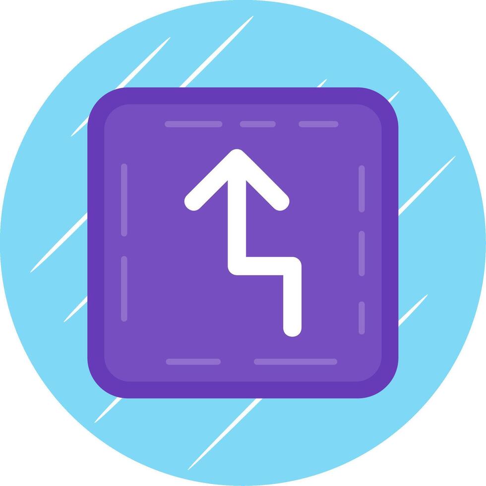 Zigzag Flat Blue Circle Icon vector