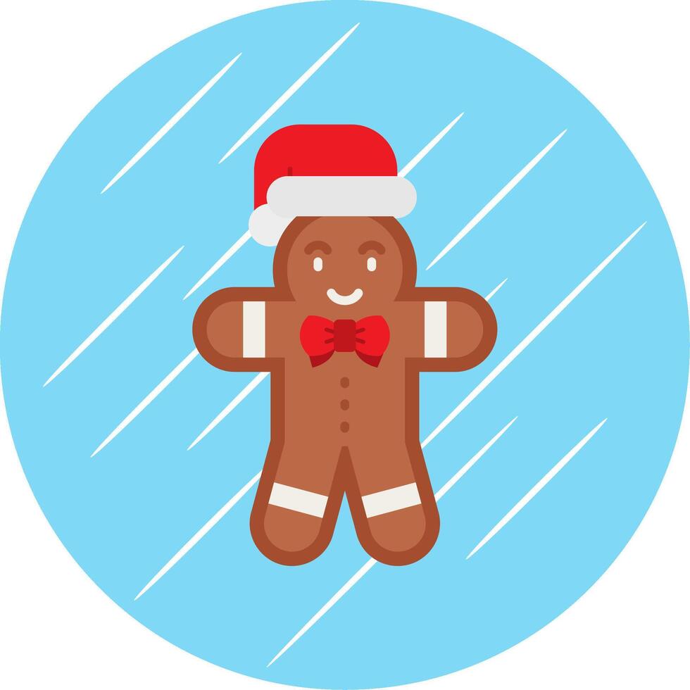 Gingerbread Flat Blue Circle Icon vector