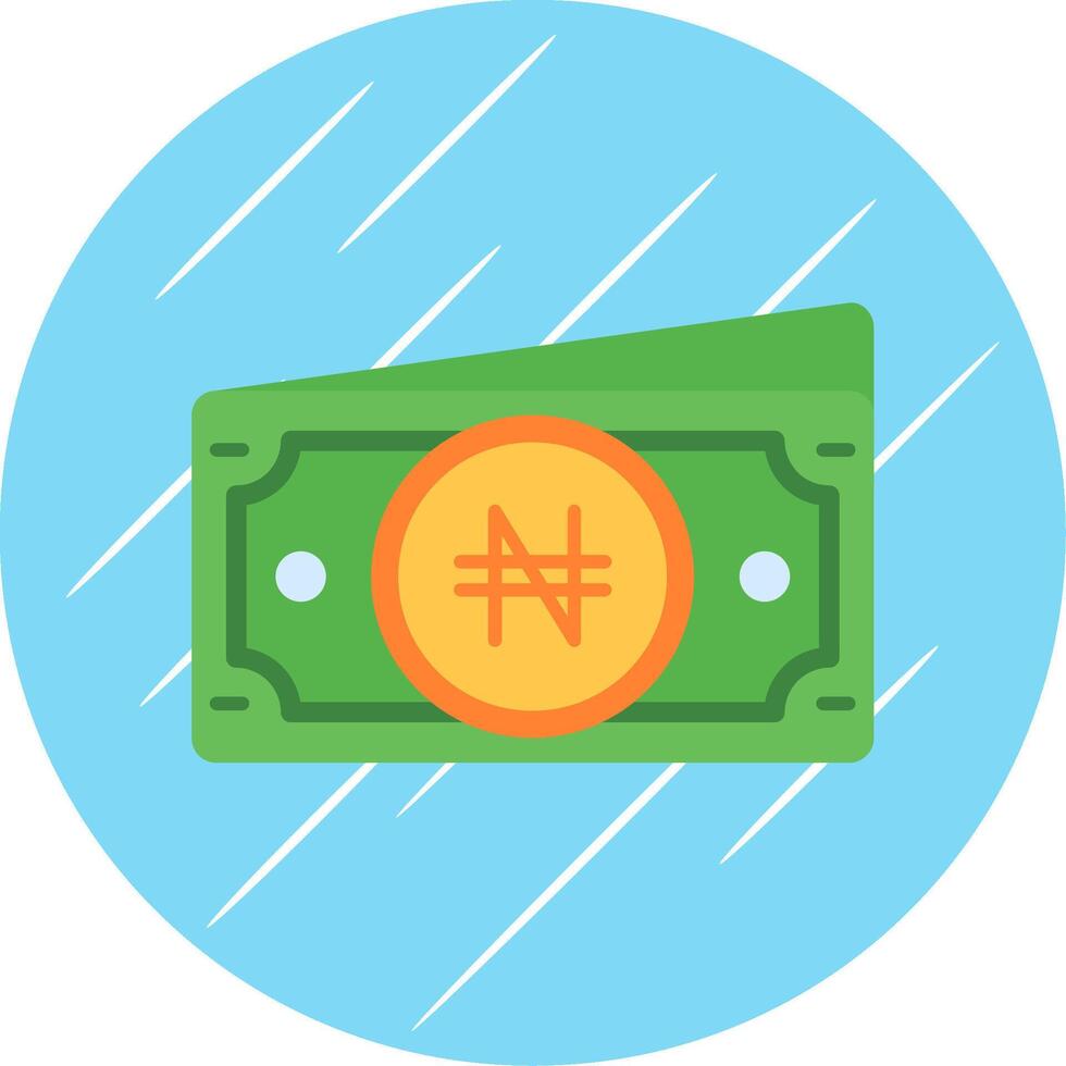 Naira Flat Blue Circle Icon vector
