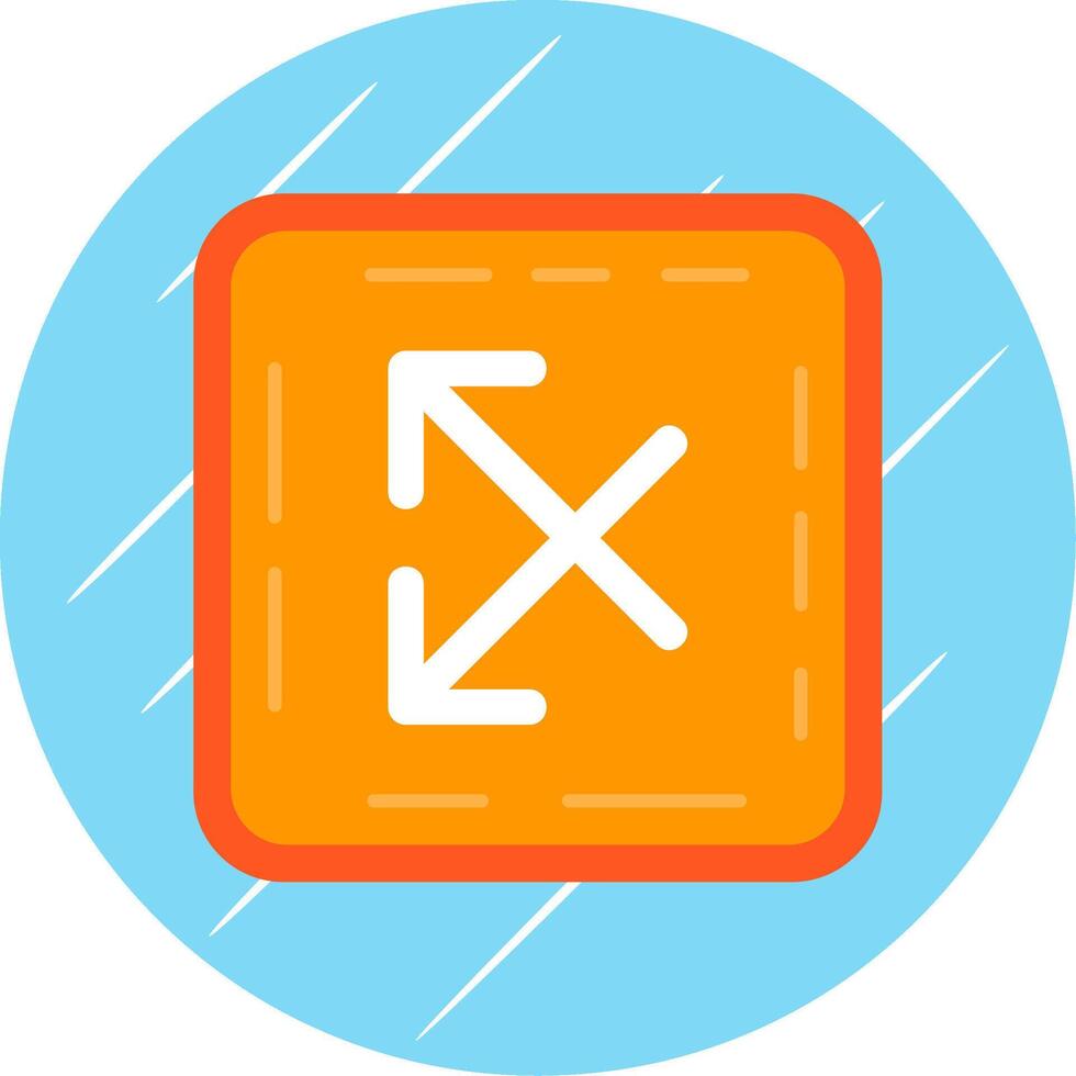 Intersect Flat Blue Circle Icon vector