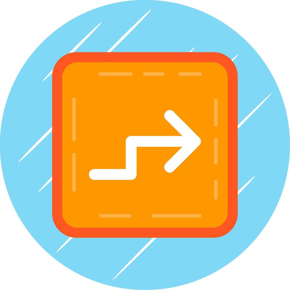 Zigzag Flat Blue Circle Icon vector