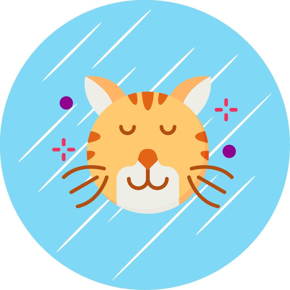Relieved Flat Blue Circle Icon vector