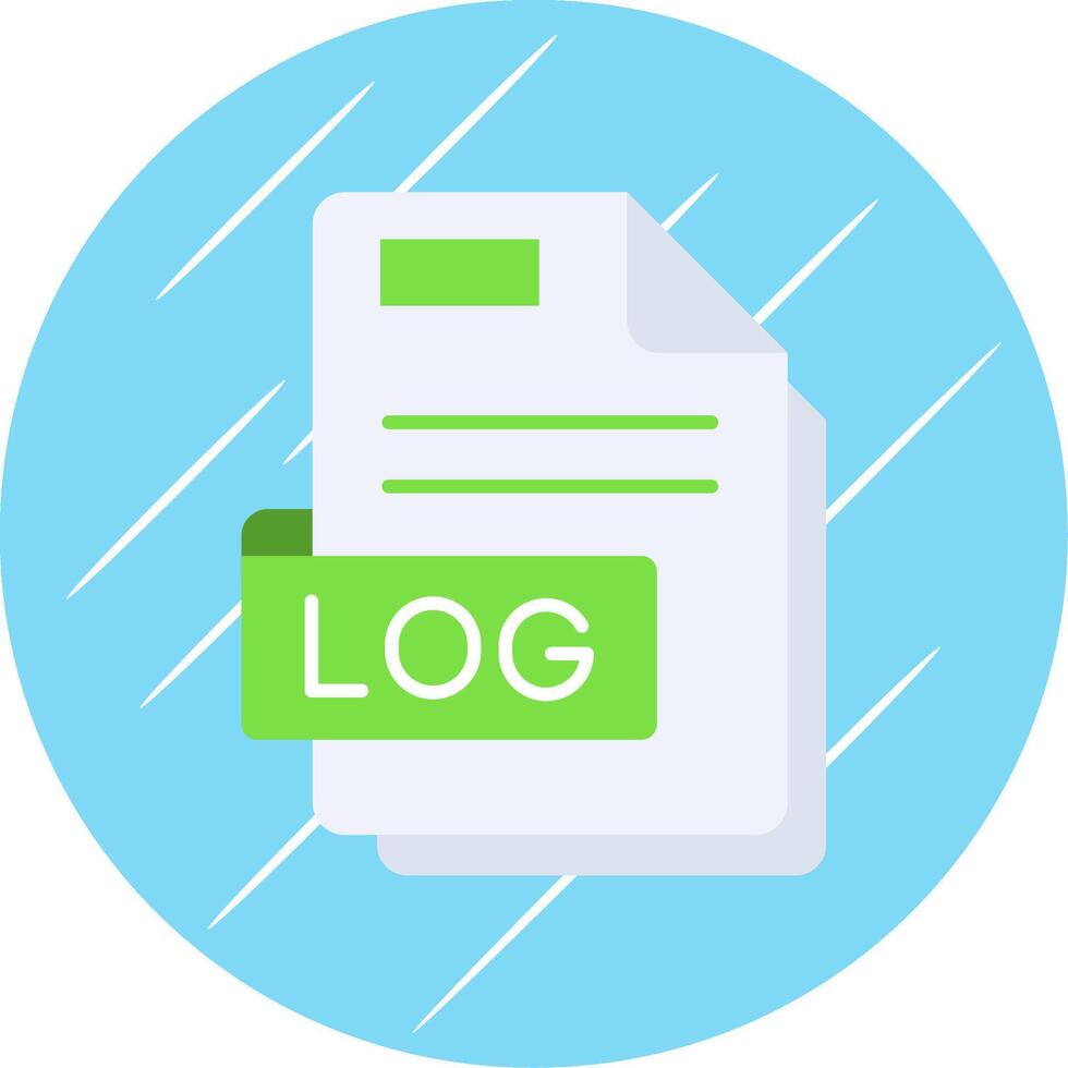 Log Flat Blue Circle Icon vector