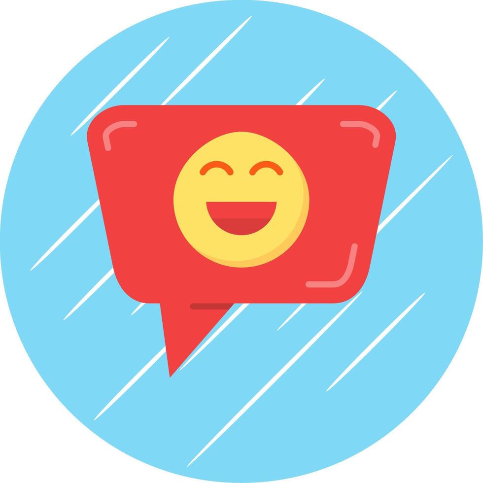 Happy Flat Blue Circle Icon vector
