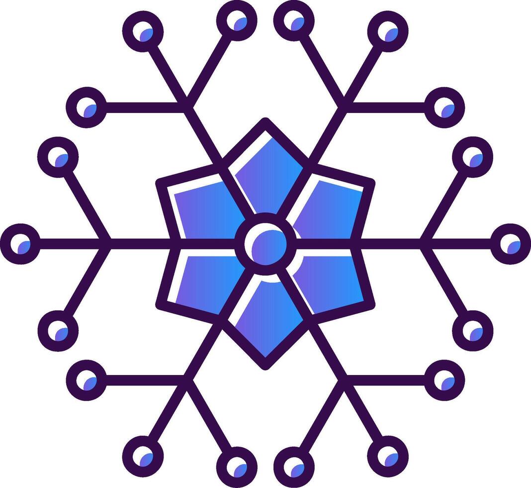 Snowflake Gradient Filled Icon vector