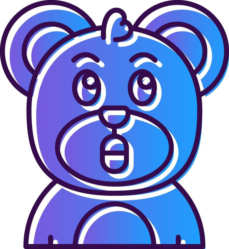 Surprised Gradient Filled Icon vector
