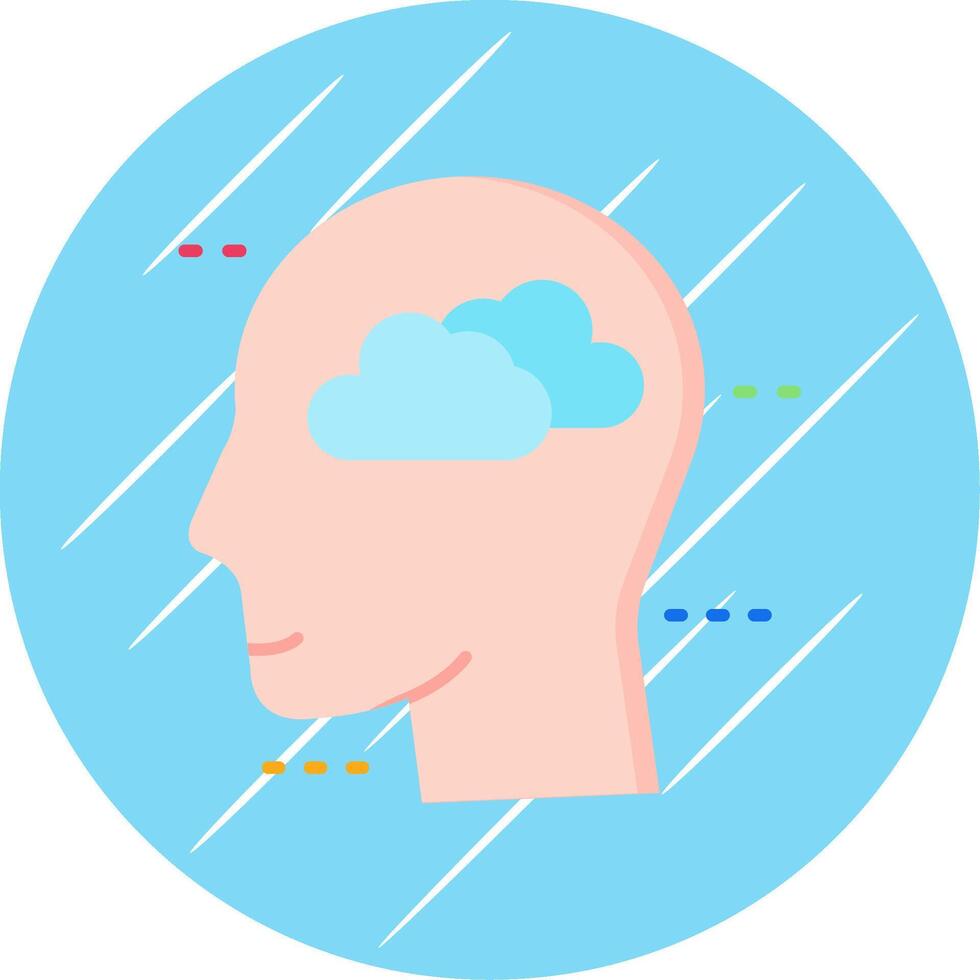 Cloud Flat Blue Circle Icon vector