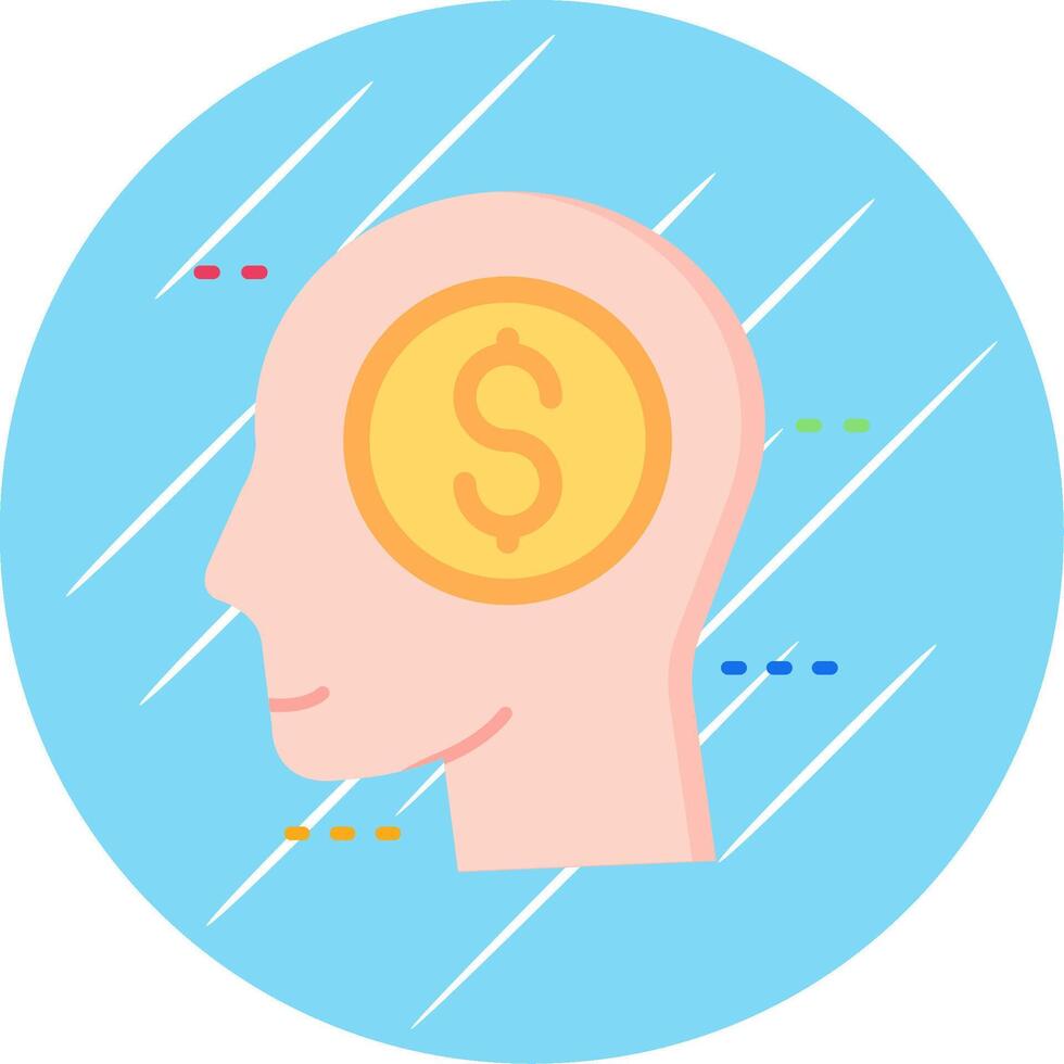 Greed Flat Blue Circle Icon vector