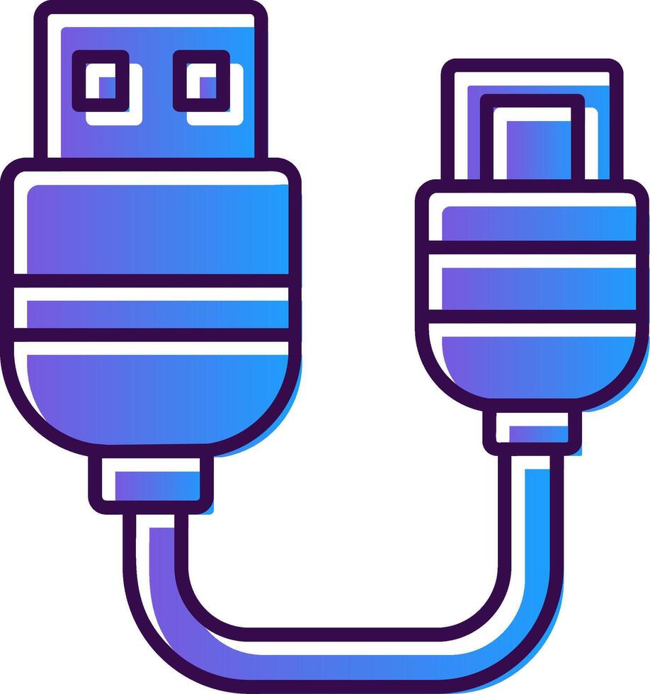 USB degradado lleno icono vector