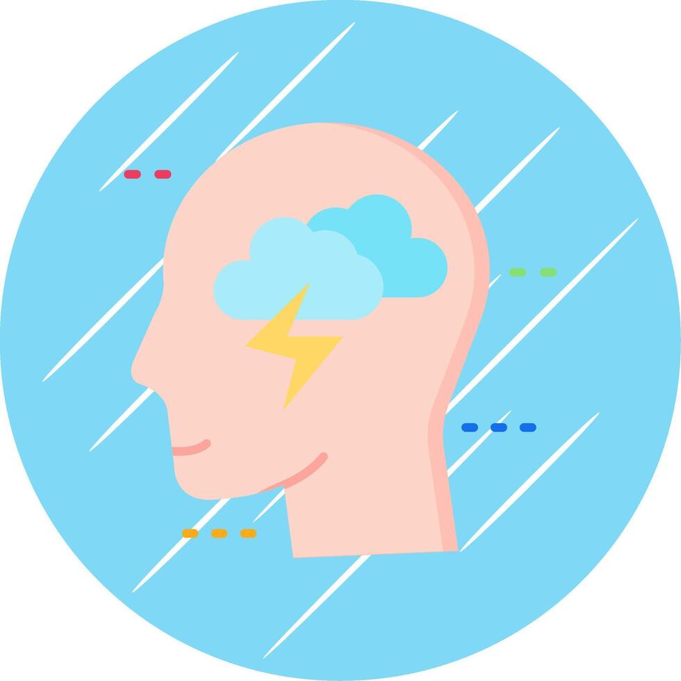 Brainstorm Flat Blue Circle Icon vector