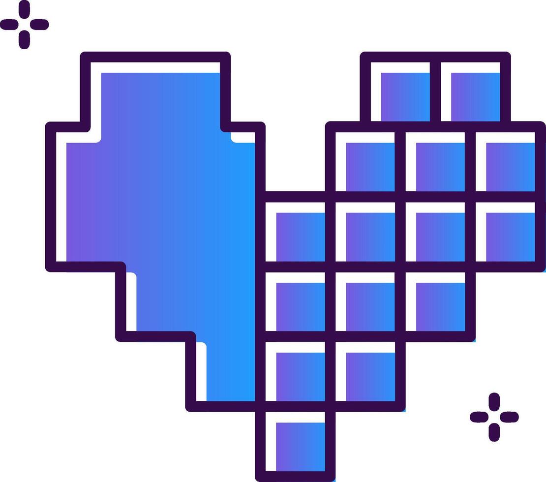 Pixel Gradient Filled Icon vector