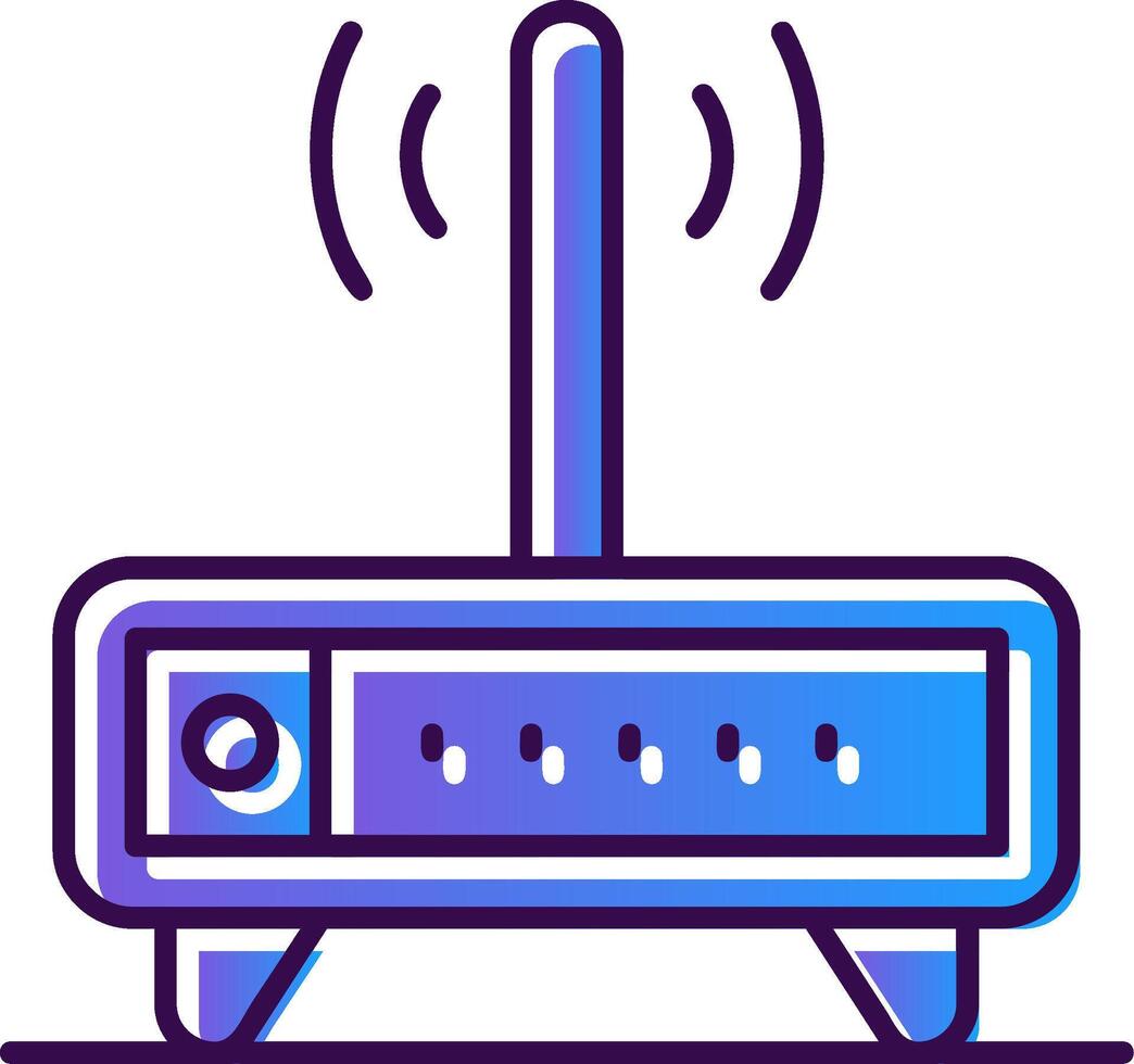 Modem Gradient Filled Icon vector