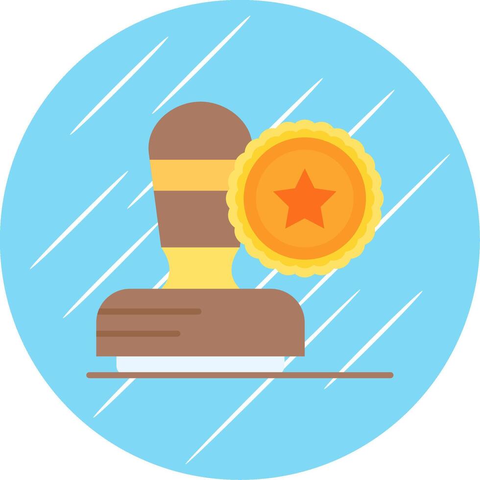 Stamp Flat Blue Circle Icon vector