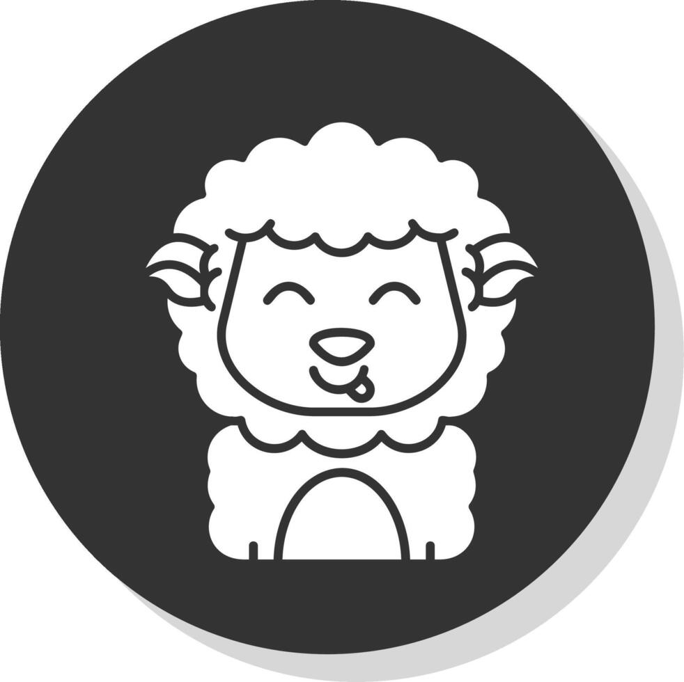 Tongue Glyph Grey Circle Icon vector