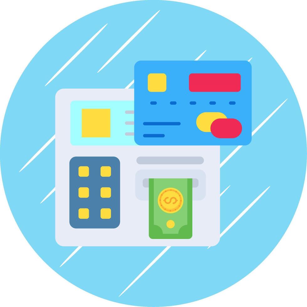 Atm Flat Blue Circle Icon vector