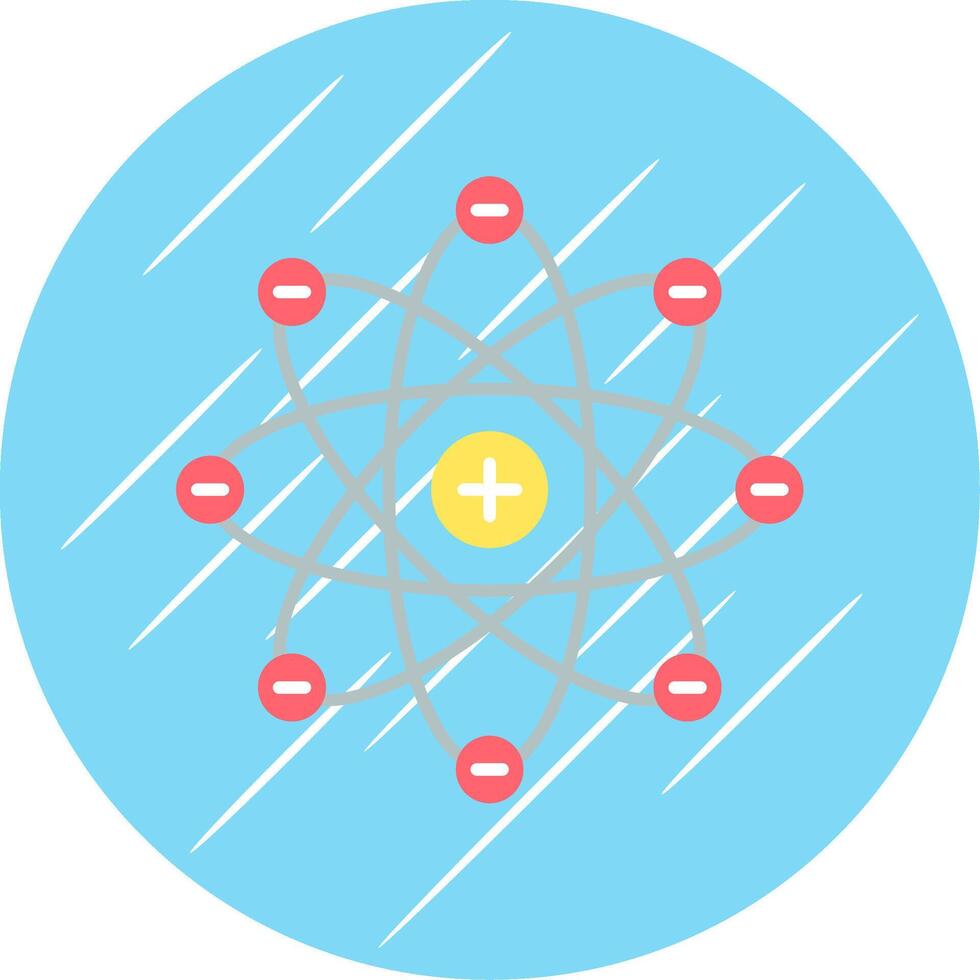 Atom Flat Blue Circle Icon vector