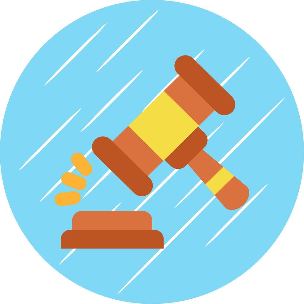 Gavel Flat Blue Circle Icon vector