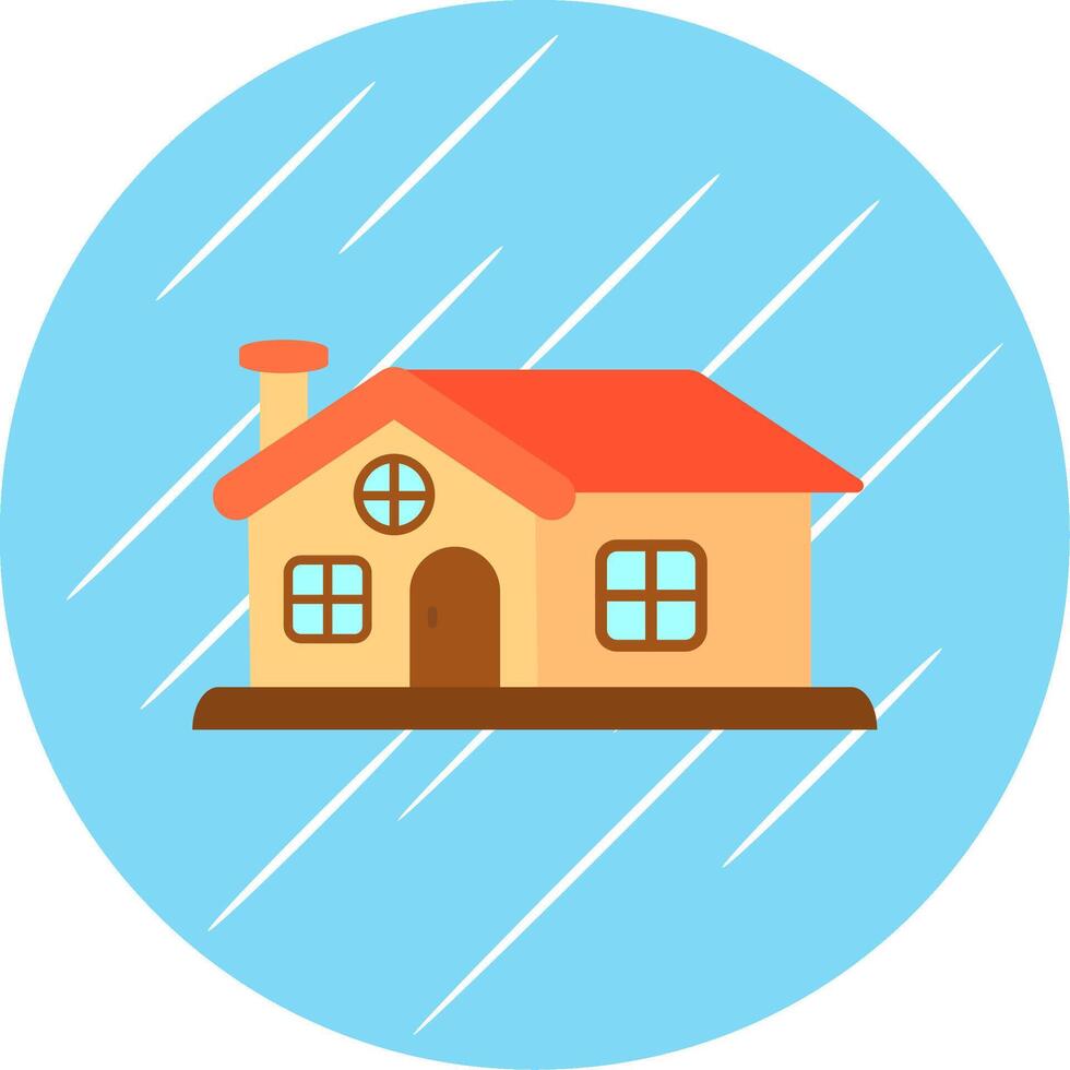 House Flat Blue Circle Icon vector