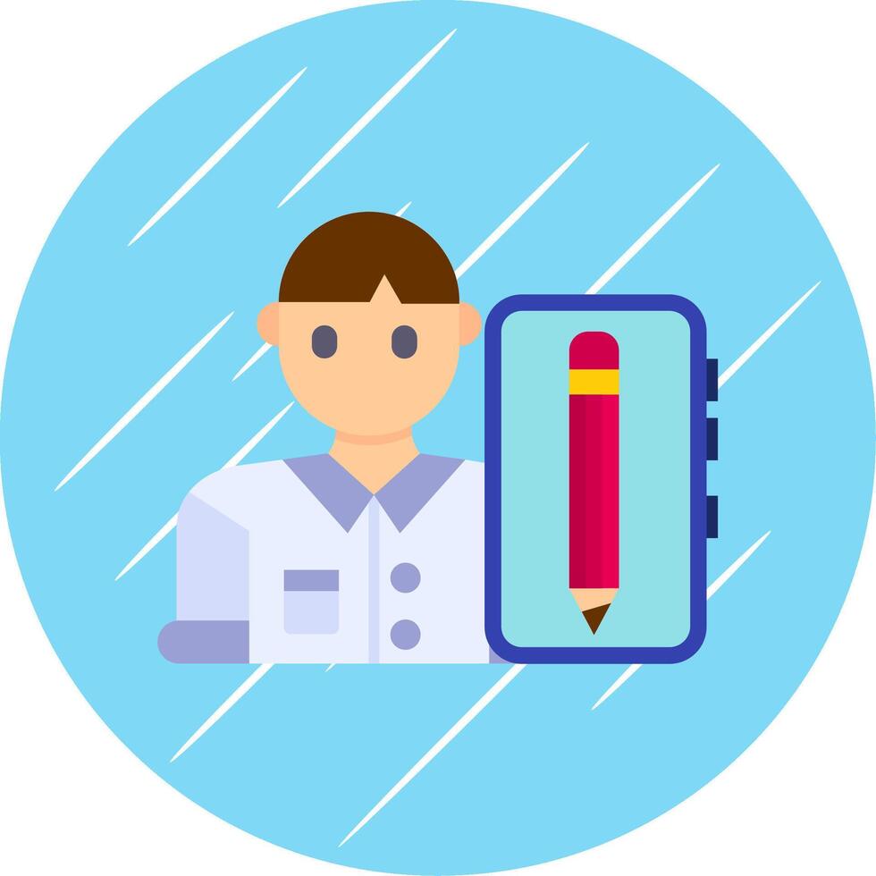 Blogger Flat Blue Circle Icon vector