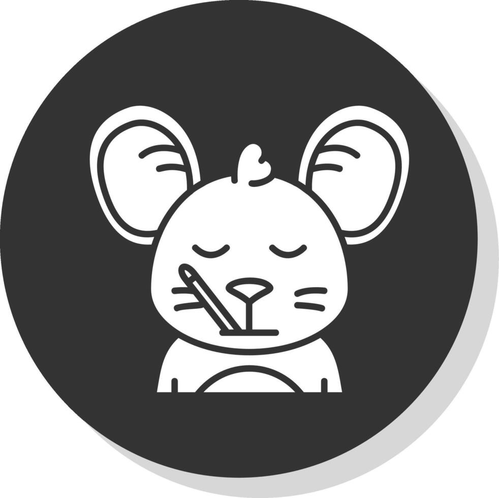 Sick Glyph Grey Circle Icon vector