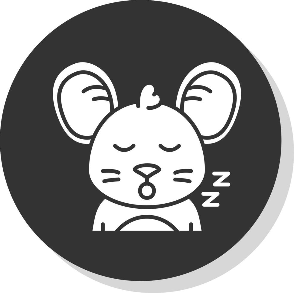 dormir glifo gris circulo icono vector