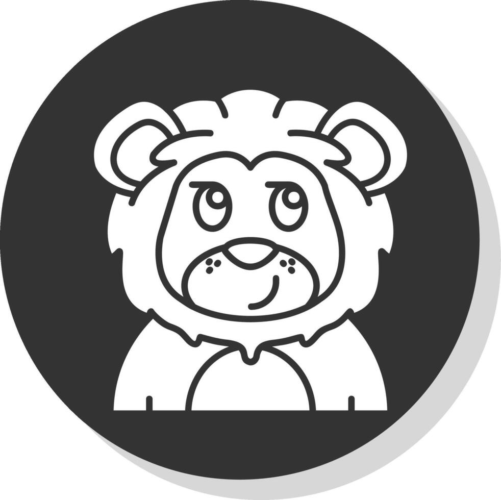 Smirking Glyph Grey Circle Icon vector