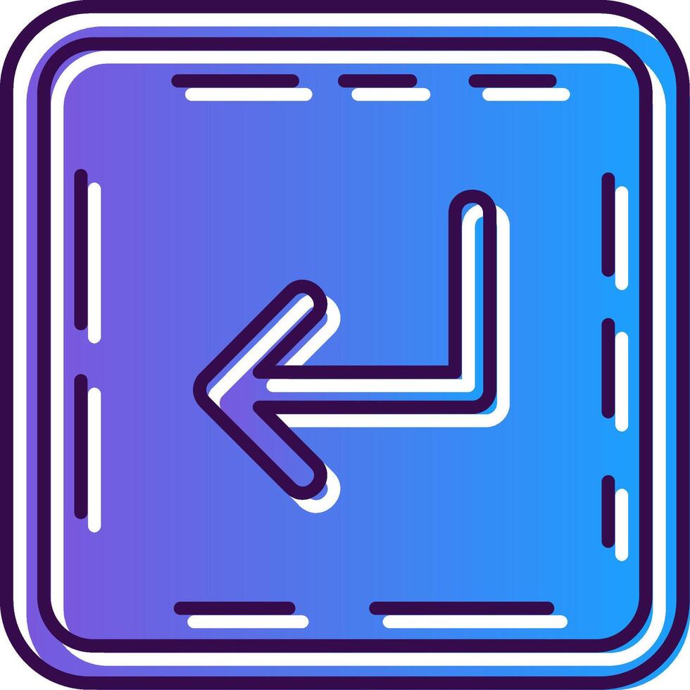 Turn Gradient Filled Icon vector
