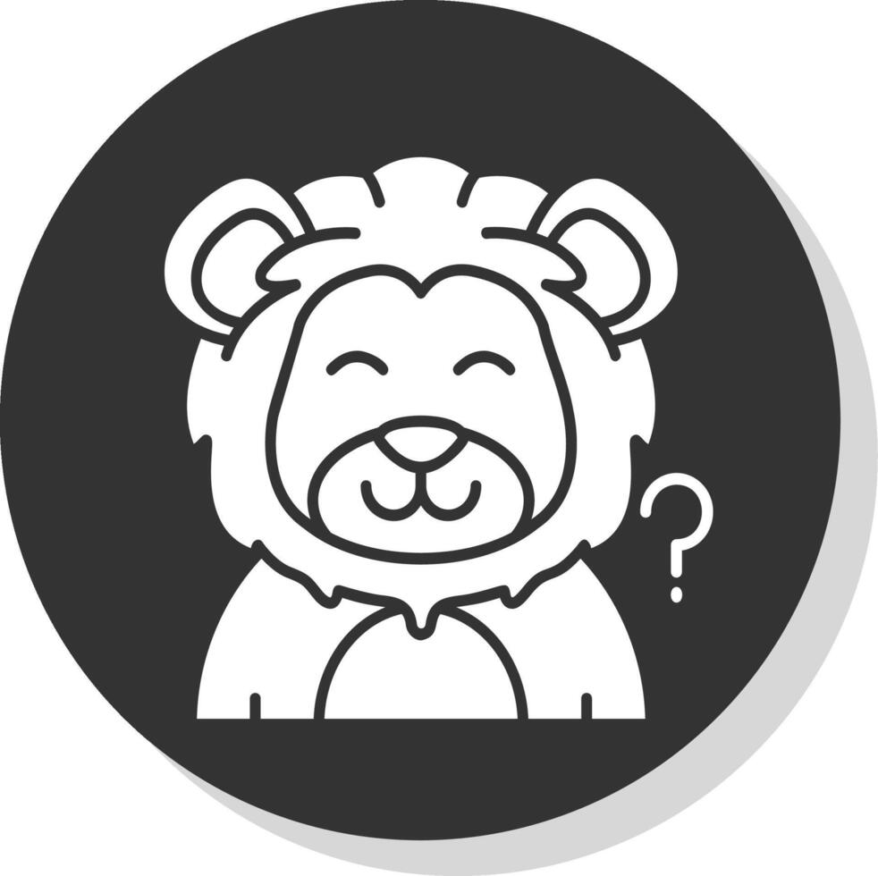 Thinking Glyph Grey Circle Icon vector