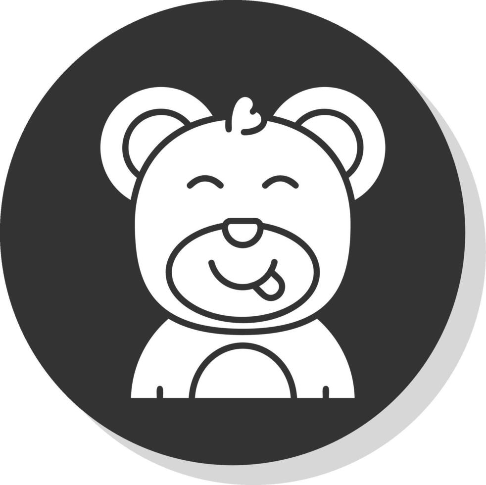 Tongue Glyph Grey Circle Icon vector