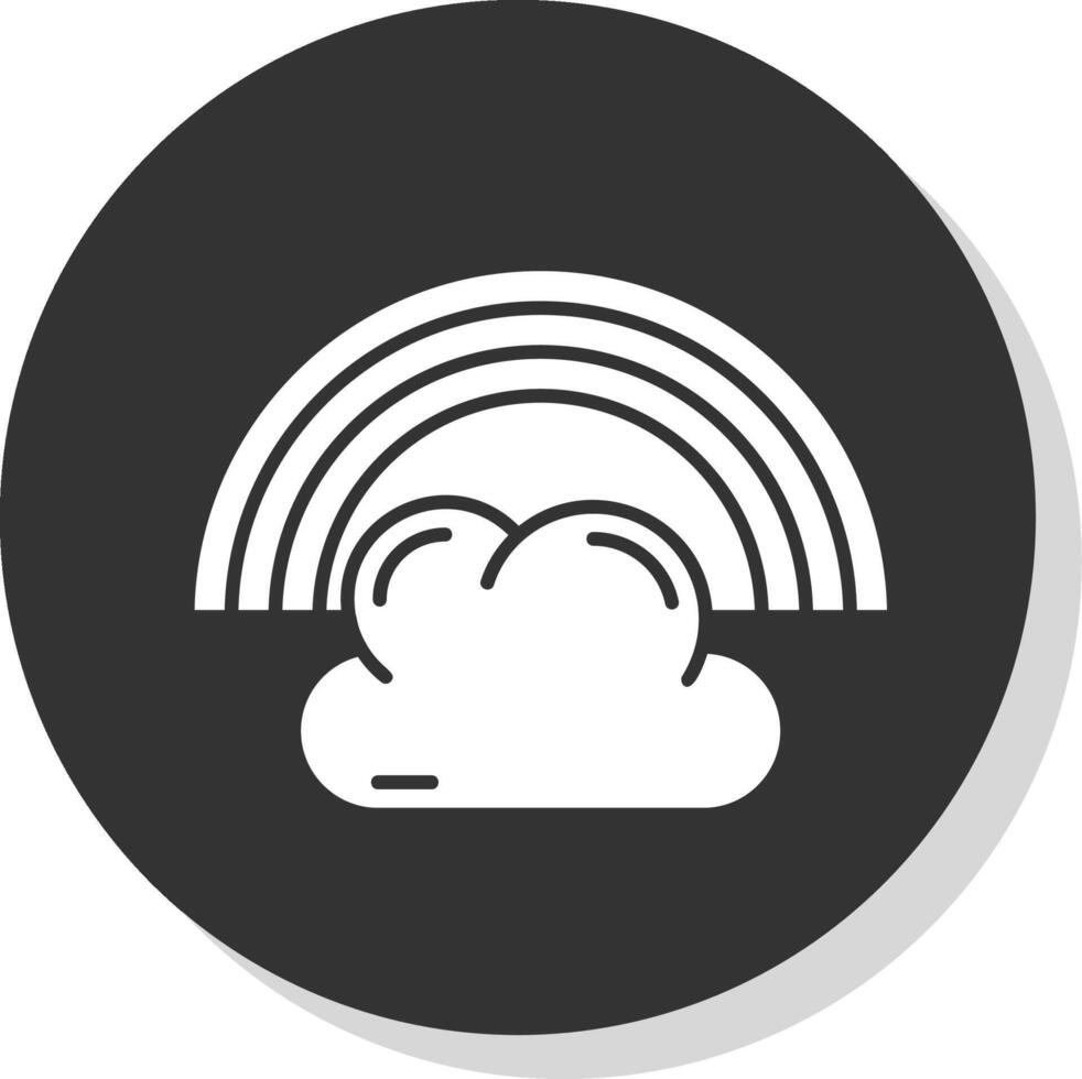 Rainbow Glyph Grey Circle Icon vector