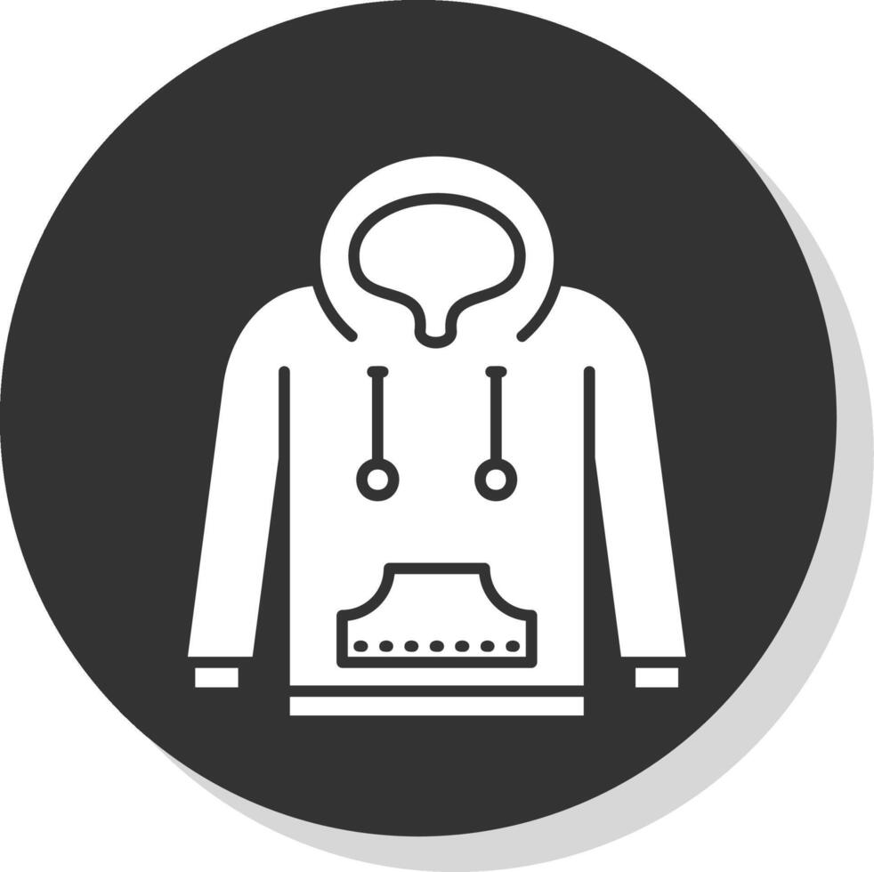 Hoodie Glyph Grey Circle Icon vector