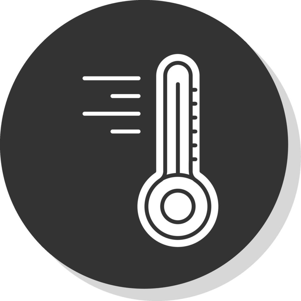 Thermometer Glyph Grey Circle Icon vector