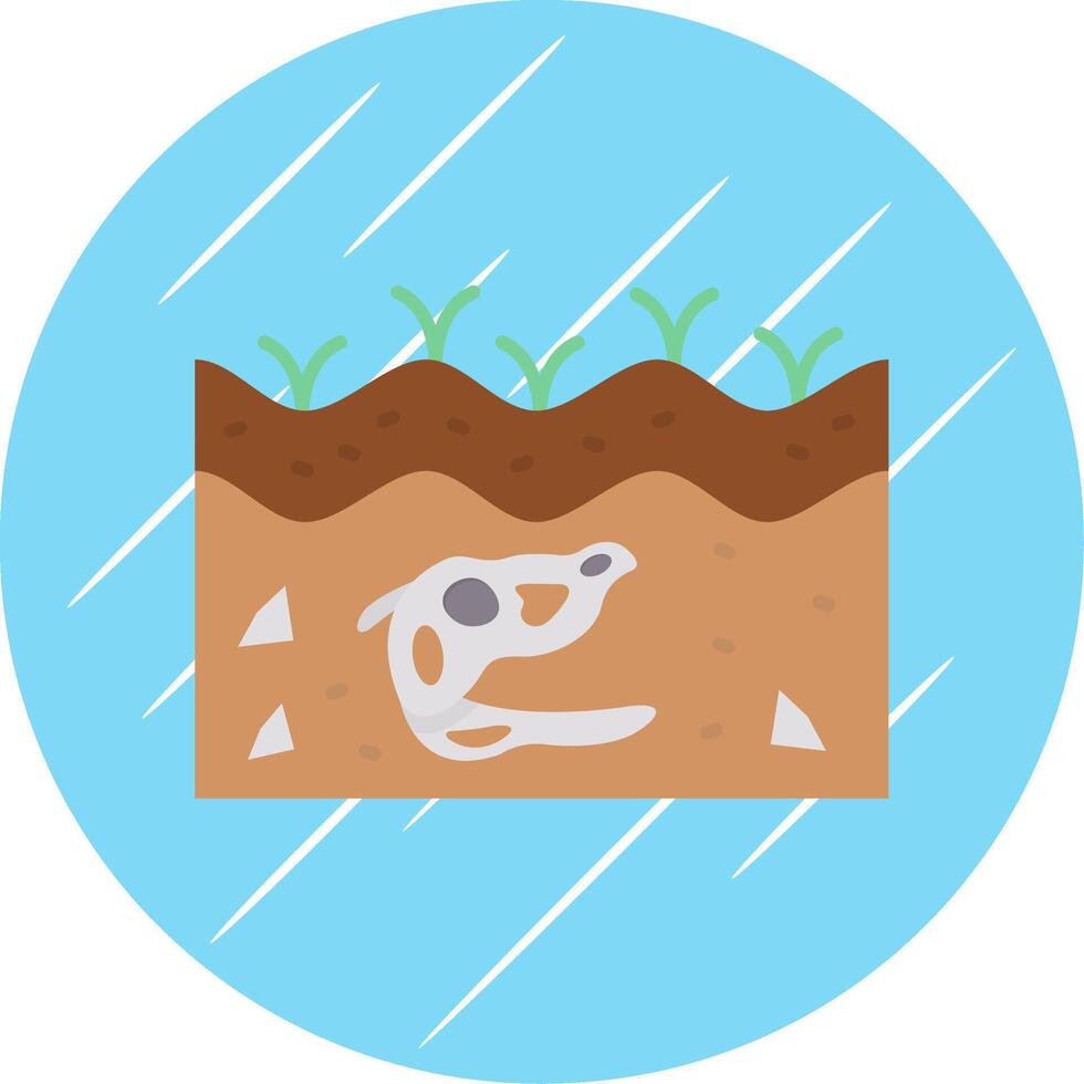 Fossil Flat Blue Circle Icon vector